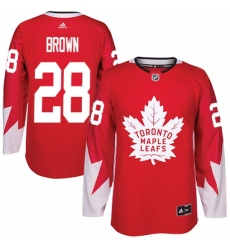 Youth Adidas Toronto Maple Leafs #28 Connor Brown Authentic Red Alternate NHL Jersey