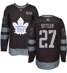 Men's Adidas Toronto Maple Leafs #27 Darryl Sittler Authentic Black 1917-2017 100th Anniversary NHL Jersey