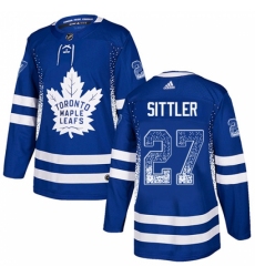 Men's Adidas Toronto Maple Leafs #27 Darryl Sittler Authentic Blue Drift Fashion NHL Jersey