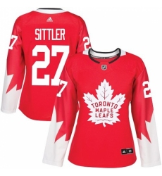 Women's Adidas Toronto Maple Leafs #27 Darryl Sittler Authentic Red Alternate NHL Jersey