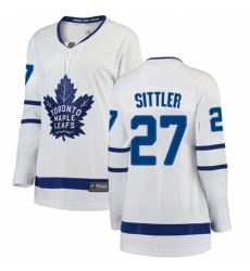 Women's Toronto Maple Leafs #27 Darryl Sittler Authentic White Away Fanatics Branded Breakaway NHL Jersey