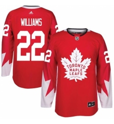 Men's Adidas Toronto Maple Leafs #22 Tiger Williams Authentic Red Alternate NHL Jersey