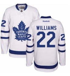 Men's Reebok Toronto Maple Leafs #22 Tiger Williams Authentic White Away NHL Jersey