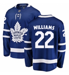 Youth Toronto Maple Leafs #22 Tiger Williams Fanatics Branded Royal Blue Home Breakaway NHL Jersey