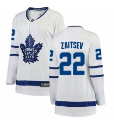 Women's Toronto Maple Leafs #22 Nikita Zaitsev Authentic White Away Fanatics Branded Breakaway NHL Jersey