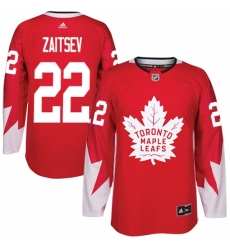 Youth Adidas Toronto Maple Leafs #22 Nikita Zaitsev Authentic Red Alternate NHL Jersey