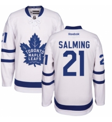 Youth Reebok Toronto Maple Leafs #21 Borje Salming Authentic White Away NHL Jersey
