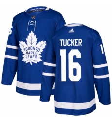 Men's Adidas Toronto Maple Leafs #16 Darcy Tucker Authentic Royal Blue Home NHL Jersey