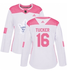 Women's Adidas Toronto Maple Leafs #16 Darcy Tucker Authentic White/Pink Fashion NHL Jersey