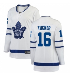 Women's Toronto Maple Leafs #16 Darcy Tucker Authentic White Away Fanatics Branded Breakaway NHL Jersey