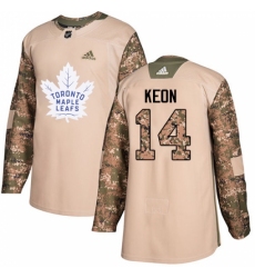 Men's Adidas Toronto Maple Leafs #14 Dave Keon Authentic Camo Veterans Day Practice NHL Jersey