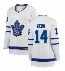 Women's Toronto Maple Leafs #14 Dave Keon Authentic White Away Fanatics Branded Breakaway NHL Jersey