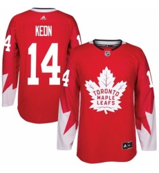 Youth Adidas Toronto Maple Leafs #14 Dave Keon Authentic Red Alternate NHL Jersey