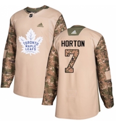 Men's Adidas Toronto Maple Leafs #7 Tim Horton Authentic Camo Veterans Day Practice NHL Jersey