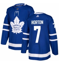 Men's Adidas Toronto Maple Leafs #7 Tim Horton Premier Royal Blue Home NHL Jersey