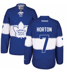 Men's Reebok Toronto Maple Leafs #7 Tim Horton Authentic Royal Blue 2017 Centennial Classic NHL Jersey