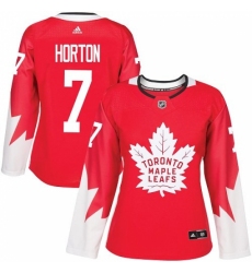 Women's Adidas Toronto Maple Leafs #7 Tim Horton Authentic Red Alternate NHL Jersey