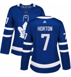 Women's Adidas Toronto Maple Leafs #7 Tim Horton Authentic Royal Blue Home NHL Jersey