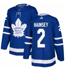 Men's Adidas Toronto Maple Leafs #2 Ron Hainsey Authentic Royal Blue Home NHL Jersey