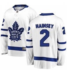 Men's Toronto Maple Leafs #2 Ron Hainsey Fanatics Branded White Away Breakaway NHL Jersey