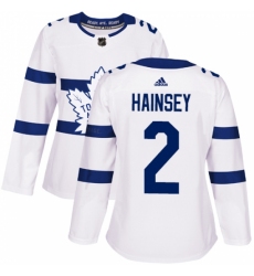 Women's Adidas Toronto Maple Leafs #2 Ron Hainsey Authentic White 2018 Stadium Series NHL Jersey