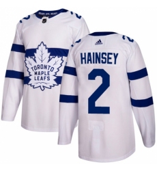 Youth Adidas Toronto Maple Leafs #2 Ron Hainsey Authentic White 2018 Stadium Series NHL Jersey
