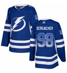 Men's Adidas Tampa Bay Lightning #98 Mikhail Sergachev Authentic Blue Drift Fashion NHL Jersey