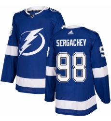 Men's Adidas Tampa Bay Lightning #98 Mikhail Sergachev Premier Royal Blue Home NHL Jersey