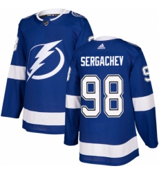 Youth Adidas Tampa Bay Lightning #98 Mikhail Sergachev Authentic Royal Blue Home NHL Jersey