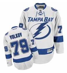 Youth Reebok Tampa Bay Lightning #79 Alexander Volkov Authentic White Away NHL Jersey