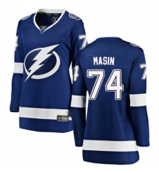 Women's Tampa Bay Lightning #74 Dominik Masin Fanatics Branded Royal Blue Home Breakaway NHL Jersey