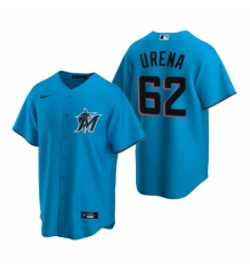 Men's Nike Miami Marlins #62 Jose Urena Blue Alternate Stitched Baseball Jersey