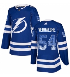 Men's Adidas Tampa Bay Lightning #54 Carter Verhaeghe Authentic Blue Drift Fashion NHL Jersey