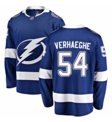 Men's Tampa Bay Lightning #54 Carter Verhaeghe Fanatics Branded Royal Blue Home Breakaway NHL Jersey