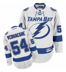 Women's Reebok Tampa Bay Lightning #54 Carter Verhaeghe Authentic White Away NHL Jersey