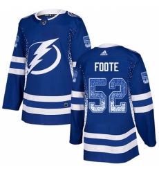 Men's Adidas Tampa Bay Lightning #52 Callan Foote Authentic Blue Drift Fashion NHL Jersey
