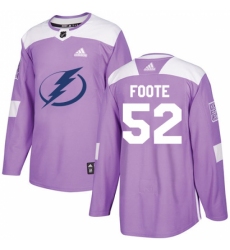 Men's Adidas Tampa Bay Lightning #52 Callan Foote Authentic Purple Fights Cancer Practice NHL Jersey