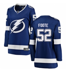 Women's Tampa Bay Lightning #52 Callan Foote Fanatics Branded Royal Blue Home Breakaway NHL Jersey