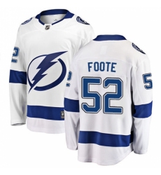 Youth Tampa Bay Lightning #52 Callan Foote Fanatics Branded White Away Breakaway NHL Jersey