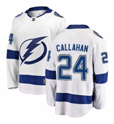 Youth Tampa Bay Lightning #24 Ryan Callahan Fanatics Branded White Away Breakaway NHL Jersey