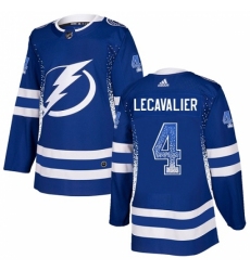 Men's Adidas Tampa Bay Lightning #4 Vincent Lecavalier Authentic Blue Drift Fashion NHL Jersey