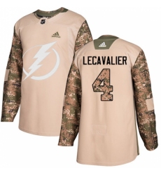 Men's Adidas Tampa Bay Lightning #4 Vincent Lecavalier Authentic Camo Veterans Day Practice NHL Jersey