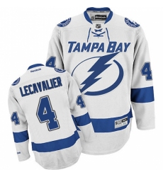 Men's Reebok Tampa Bay Lightning #4 Vincent Lecavalier Authentic White Away NHL Jersey