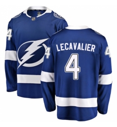 Men's Tampa Bay Lightning #4 Vincent Lecavalier Fanatics Branded Blue Home Breakaway NHL Jersey