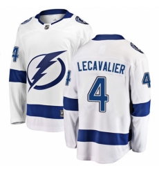 Men's Tampa Bay Lightning #4 Vincent Lecavalier Fanatics Branded White Away Breakaway NHL Jersey