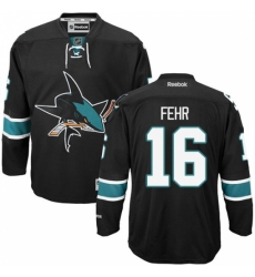 Men's Reebok San Jose Sharks #16 Eric Fehr Authentic Black Third NHL Jersey