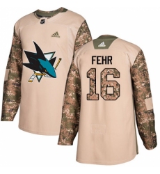 Youth Adidas San Jose Sharks #16 Eric Fehr Authentic Camo Veterans Day Practice NHL Jersey