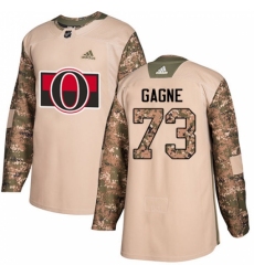 Men's Adidas Ottawa Senators #73 Gabriel Gagne Authentic Camo Veterans Day Practice NHL Jersey
