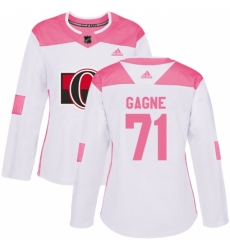Women's Adidas Ottawa Senators #71 Gabriel Gagne Authentic White/Pink Fashion NHL Jersey Women's Adidas Ottawa Senators #71 Gabriel Gagne Authentic White/Pink Fashion NHL Jersey