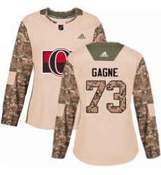Women's Adidas Ottawa Senators #73 Gabriel Gagne Authentic Camo Veterans Day Practice NHL Jersey Women's Adidas Ottawa Senators #73 Gabriel Gagne Authentic Camo Veterans Day Practice NHL Jersey
